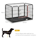 Gabbia per Cani 125x78x80 cm in Acciaio e ABS Grigio