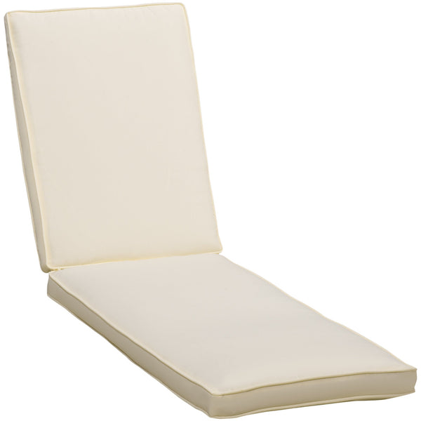 online Cuscino per Lettino Prendisole da Giardino 188x53x8 cm in Poliestere Bianco Crema