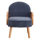 Poltroncina da Camera 66x81x84 cm Doris in Tessuto Blu Scuro