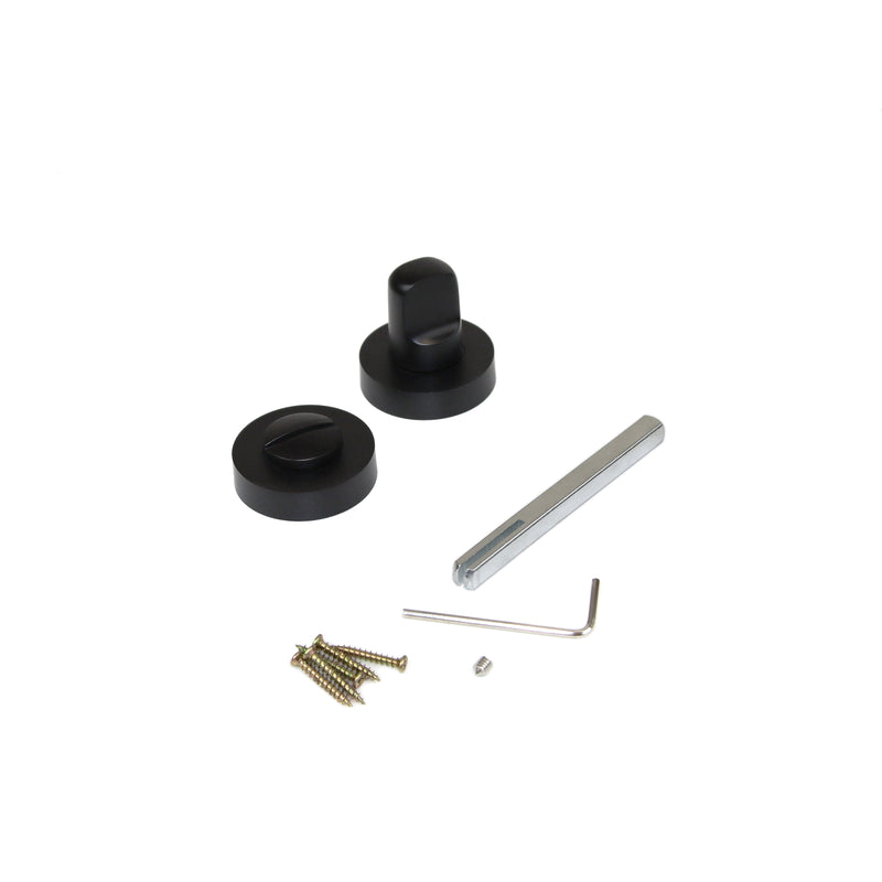 Set di Nottolino su Rosetta Rotonda per Porta Interna 35 mm Zama Nero 5 Pezzi Emuca