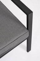 Set 4 Pezzi Salotto da Giardino con Divano 2 Poltrone e Tavolino in Alluminio e Spun Poly Hilde Antracite 
