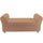 Bench Bedside Pouf Container 120x39x55 cm en Tissu Effet Velours Gris Tourterelle