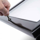 Espositore a Leggio con Piantana 29x47,7x2,3 cm in Alluminio con Led Porta Menù Nera