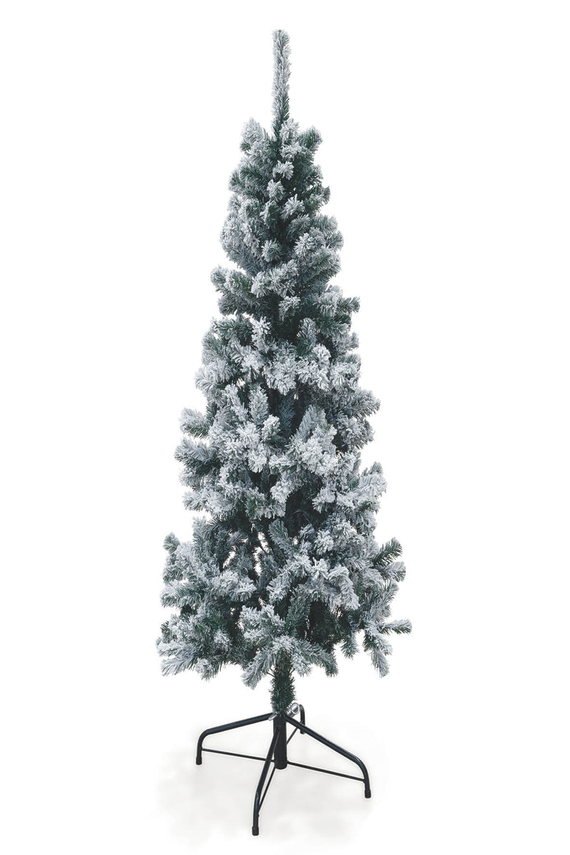 Albero di Natale Artificiale Slim Innevato 180 cm 436 Rami Soriani Sestriere Verde