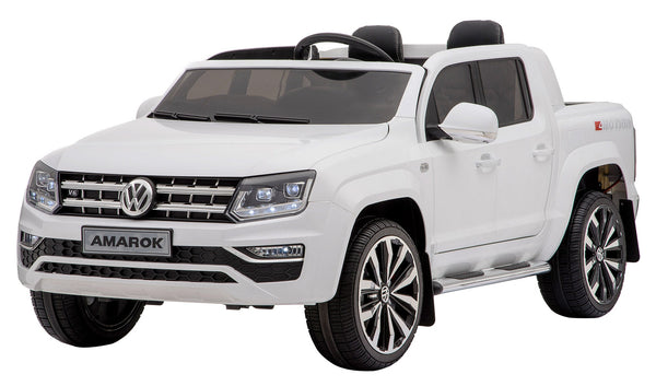 online Voiture Électrique pour Enfants 2 Places 12V avec Permis Volkswagen Amarok Blanc