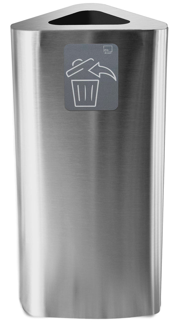 Poubelle pour collecte des déchets 38x38xh80 cm en inox avec pictogramme magnétique argenté online