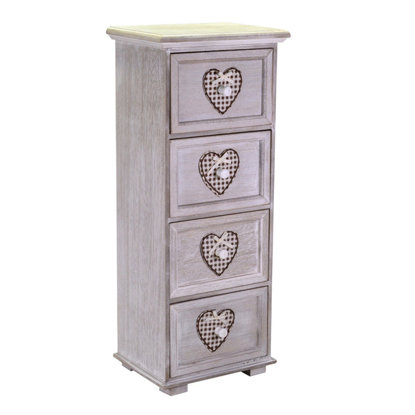 prezzo Commode en Bois 4 Tiroirs 29x22H71,5cm Adami Demetra Cuore
