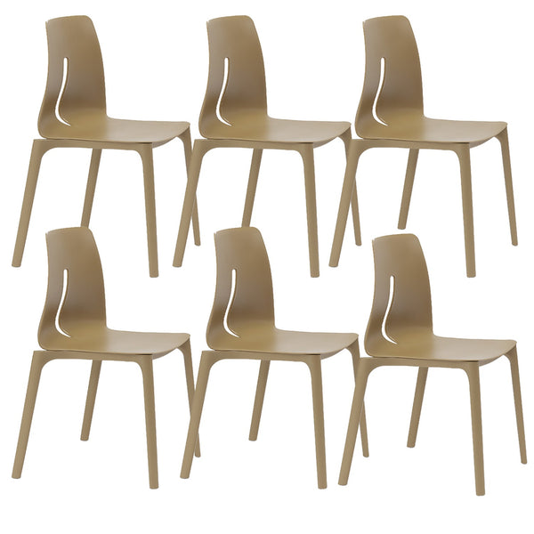 sconto Set 6 Sedie 55x 51x85 cm in Polipropilene Lisbona Camel