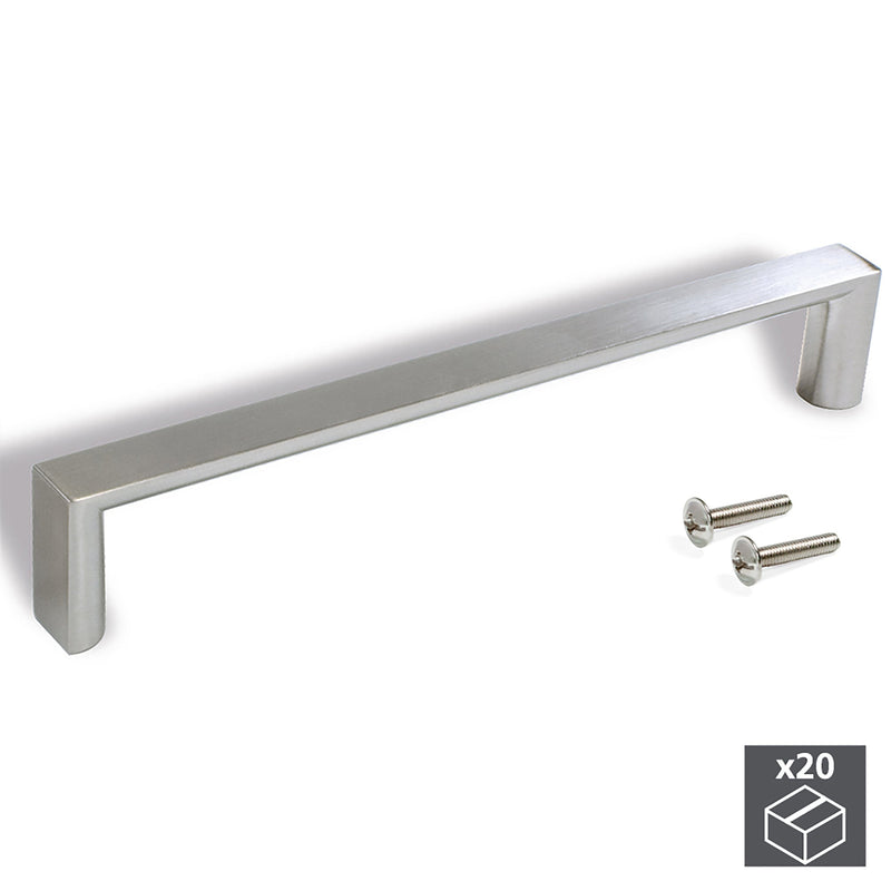 Maniglie per Mobile Interasse 160 mm Zama Nichel Satinato 20 Pezzi Emuca