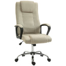 Sedia da Ufficio Ergonomica 62x76x110-119A cm Inclinabile Girevole con Poggiatesta in Tessuto Effetto Lino Beige      