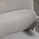 Sedia da Ufficio Direzionale 60x59x114-122 cm con Poggiatesta in Poliestere Grigio