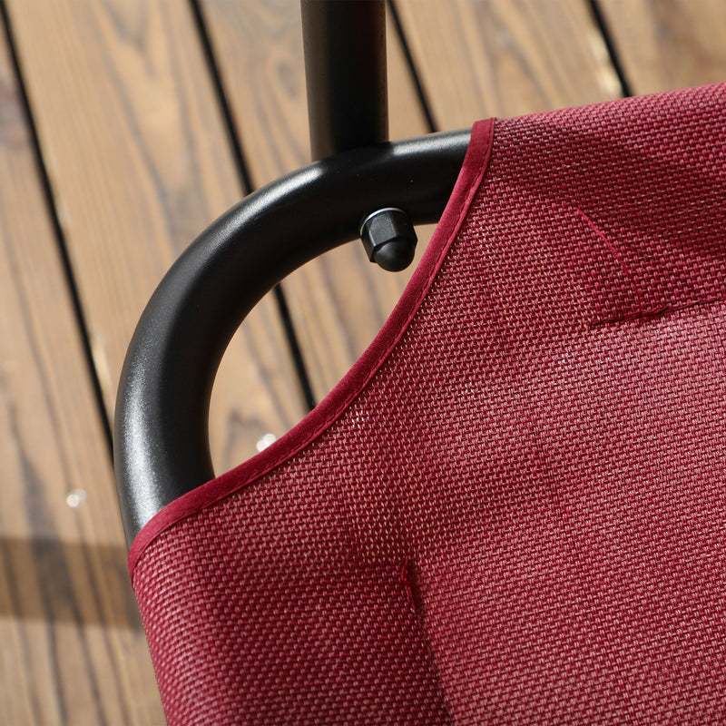 Dondolo da Giardino 3 Posti 172x110x153 cm con Tetto Parasole Rosso e Nero   