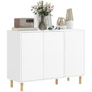 Credenza Moderna 2 Armadietti a 3 Ripiani Regolabili 107x40x80 cm Bianca  