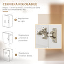 Dispensa Cucina 119x41x180 cm Ripiani Aperti Armadietti e Cassetto in Truciolato e MDF Bianco