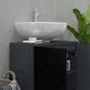 Mobile Sotto Lavabo Bagno per Piedistallo 60x30x60 cm in Legno Truciolare Nero