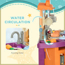 Cucina Giocattolo per Bambini 52x29x61 cm con Accessori Viola e Arancione