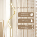 Lampada da Terra LED a Spirale con 3 Luminosità e Interruttore a Pedale Oro    