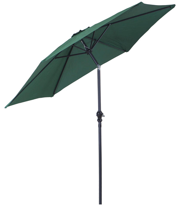 Parasol de jardin en métal Ø2,7m avec manivelle Bertozzi vert foncé sconto