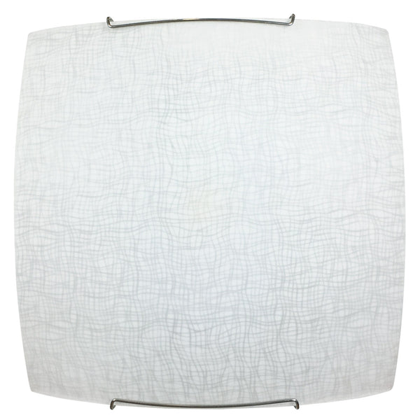 Plafonnier 1xE27 Crochets Plaque Verre Chrome Sérigraphié Blanc E-Energy Rebecca acquista