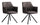 Set 2 Sedie Girevoli con Braccioli 59.5x61x84 cm in Poliestere Breval Grigio