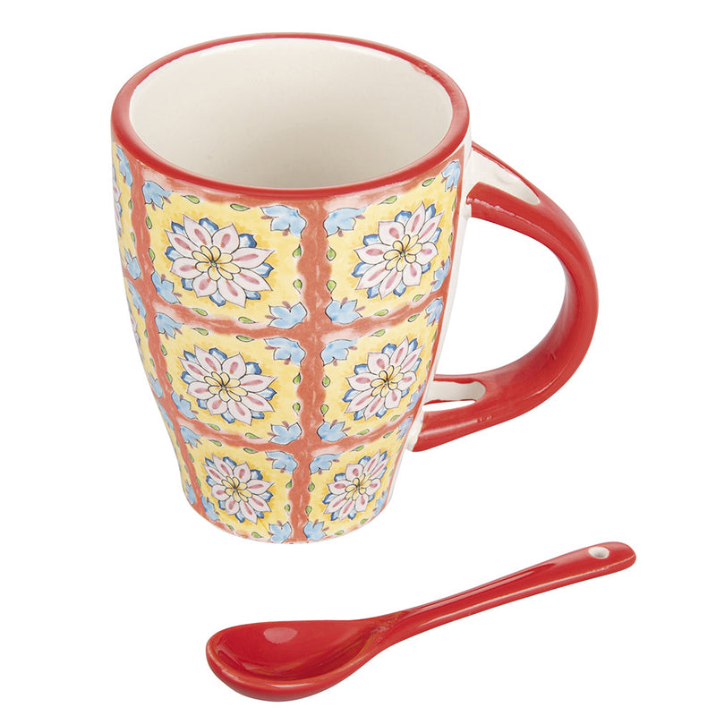 Tazza con Cucchiaino 12xØ8x10 cm in Ceramica VdE Tivoli 1996 Infinito favignana