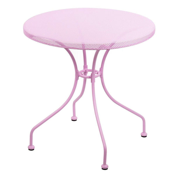 Table de Jardin Ø70x71 cm avec Plateau en Fer Perforé Neffy Rose online