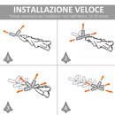 Albero di Natale Artificiale 150 cm 222 Rami con Foglie Argentate e Bacche Rosse