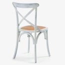 Set 4 Sedie Seduta in paglia 80x50x52 cm in Legno di Faggio Pompei Wood Bianco