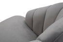 Poltrona Shell Grigia 65x69x84 cm in Legno Spugna Poliestere e Acciaio Grigio