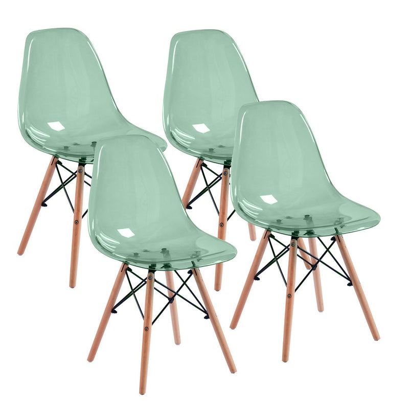 Set 4 Sedie 45,5x53,5x81,2 cm in Polipropilene Betty  Verde