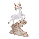 Renna resina su rocce oro e bianco cm 20,5x10xh29