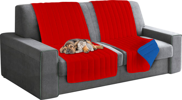 Housse de canapé matelassée Doubleface 60x190 cm Rouge/Royal online