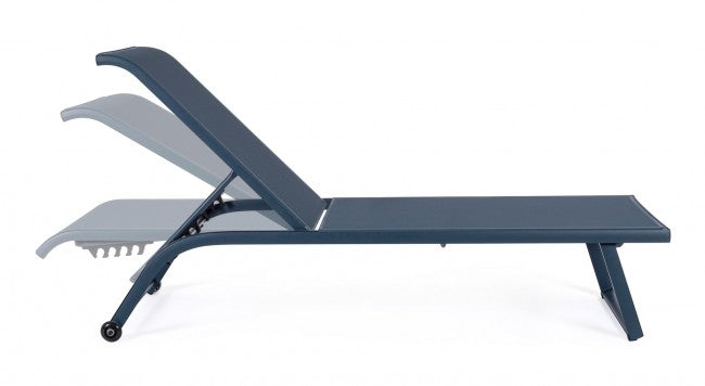 Set 2 Lettini Prendisole da Giardino 70x182x91,5h cm con Ruote Taylor Navy 