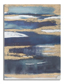 Dipinto su Tela Dark Blue 60x2,7x80 cm in Legno di Pino e Canvas Multicolor
