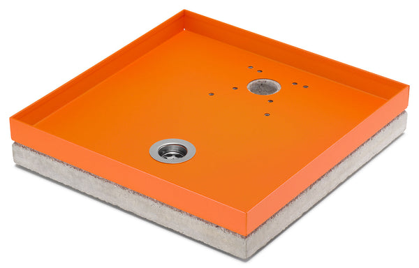 online Base Portaciottolo per Fontane 40x40x8 cm in Metallo con Base in Cemento Belfer 42/BSE/10 Arancione