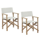 Set 2 Sedie Regista Pieghevoli 57x53xH87 cm in legno di acacia Brindisi Ecrù