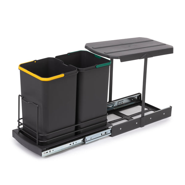 prezzo Pattumiera da Cucina ad Estrazione 2x 12 L in Plastica Emuca
