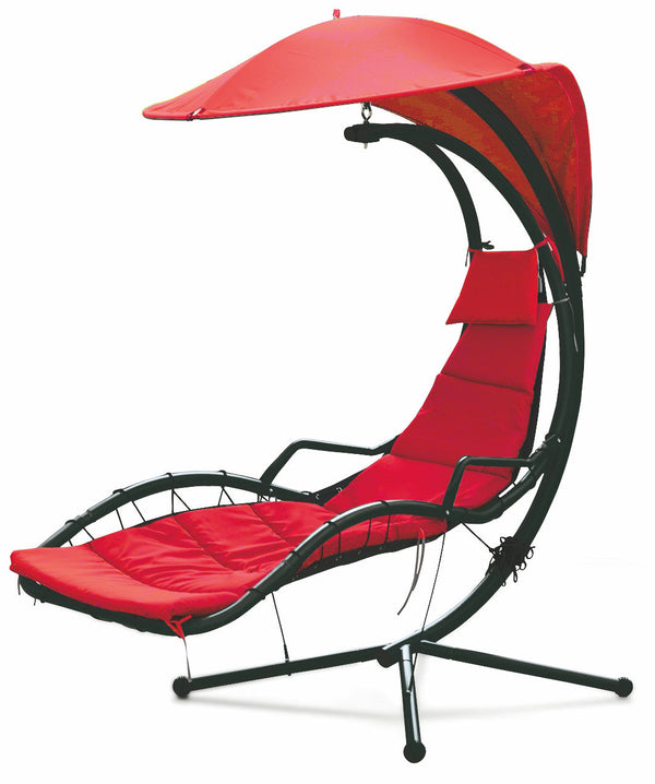 Hamac balançoire de jardin en fer et textilène avec parasol rouge Soriani Malibù prezzo