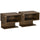 Set de 2 Chevets Suspendus 40x29,5x33,5 cm en MDF Marron