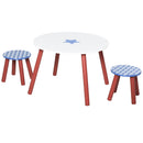 Set Tavolino e 2 Sgabelli per Bambini in Legno 