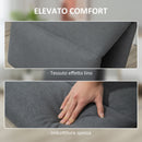 Poltrona da Terra 71x72x60 cm Schienale Reclinabile in Tessuto Grigio Scuro