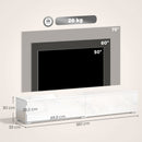 Mobile Porta TV fino a 75" Sospeso 180x33x30 cm con Ante a Pressione in Legno Bianco Lucido      