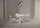  Tavolo Allungabile 90-194x90x76 cm Clerk Bianco Frassino Gambe Bianche