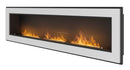 Camino a Bioetanolo da Parete/Incasso 180x49 cm Frame 1800 Bianco con Vetro