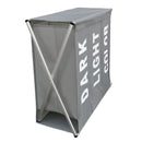 Cesto Portabiancheria 63x61x32 cm 3 Scomparti in Alluminio Grigio Scuro