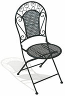 Set da Giardino Pieghevole in Ferro con Tavolo e 2 Sedie Soriani Loire Breakfast Nero