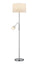 Lampadaire d'intérieur E27+E14 en métal nickel mat