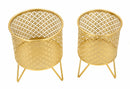 Porta Vasi Ceci Coppia Ø16x20 cm - Ø13x20 cm in Ferro Oro      