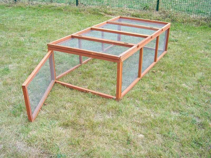 Gabbia per Conigli Conigliera da Esterno 180x90x48 cm Per 4-5 Conigli in Legno Naturale 