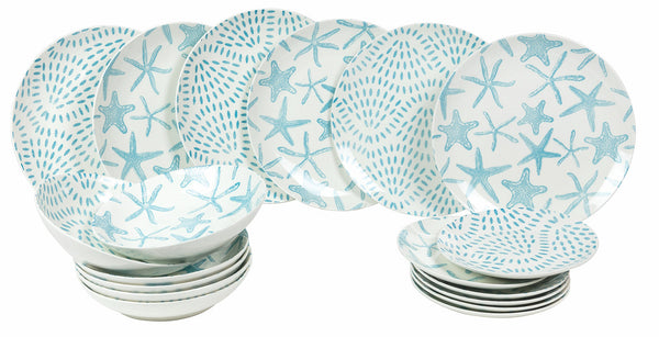 acquista Service de Table 18 Pièces en Porcelaine VdE Tivoli 1996 Playa Bleu et Blanc